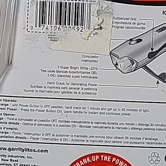 Garrity Power Lite Super Bright 3 LED Flashlight No Battery, No Bulbs Needed/NEW - Picture 10 of 10
